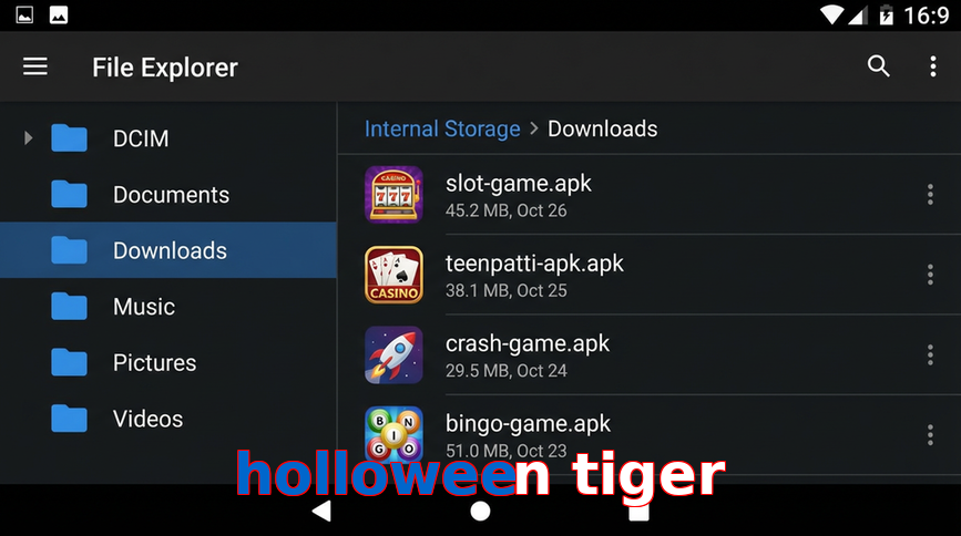 Main screen of Holloween Tiger gameapk page for PK players